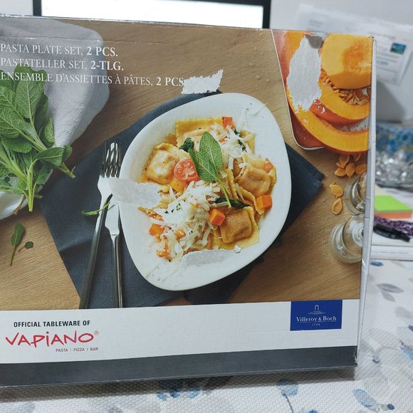 Villeroy & Boch Vapiano Pasta Bowls Set of 2 WHITE Beautiful Presentation Bowls - Picture 3 of 6